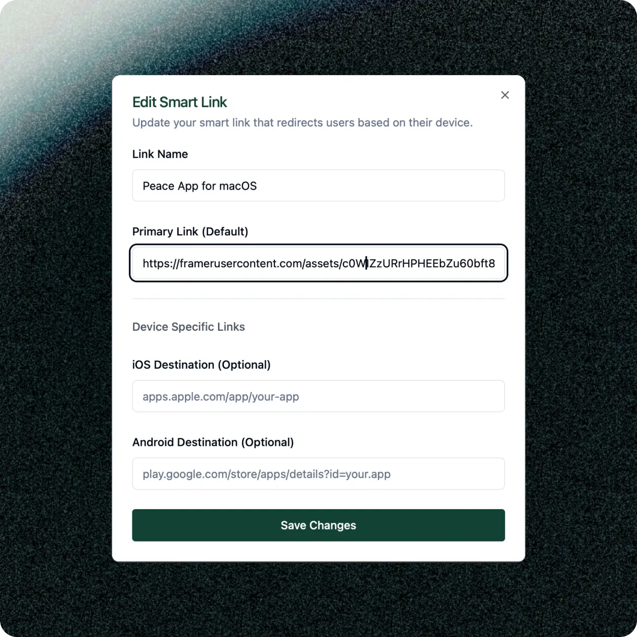 Edit link interface showing how to update link destinations